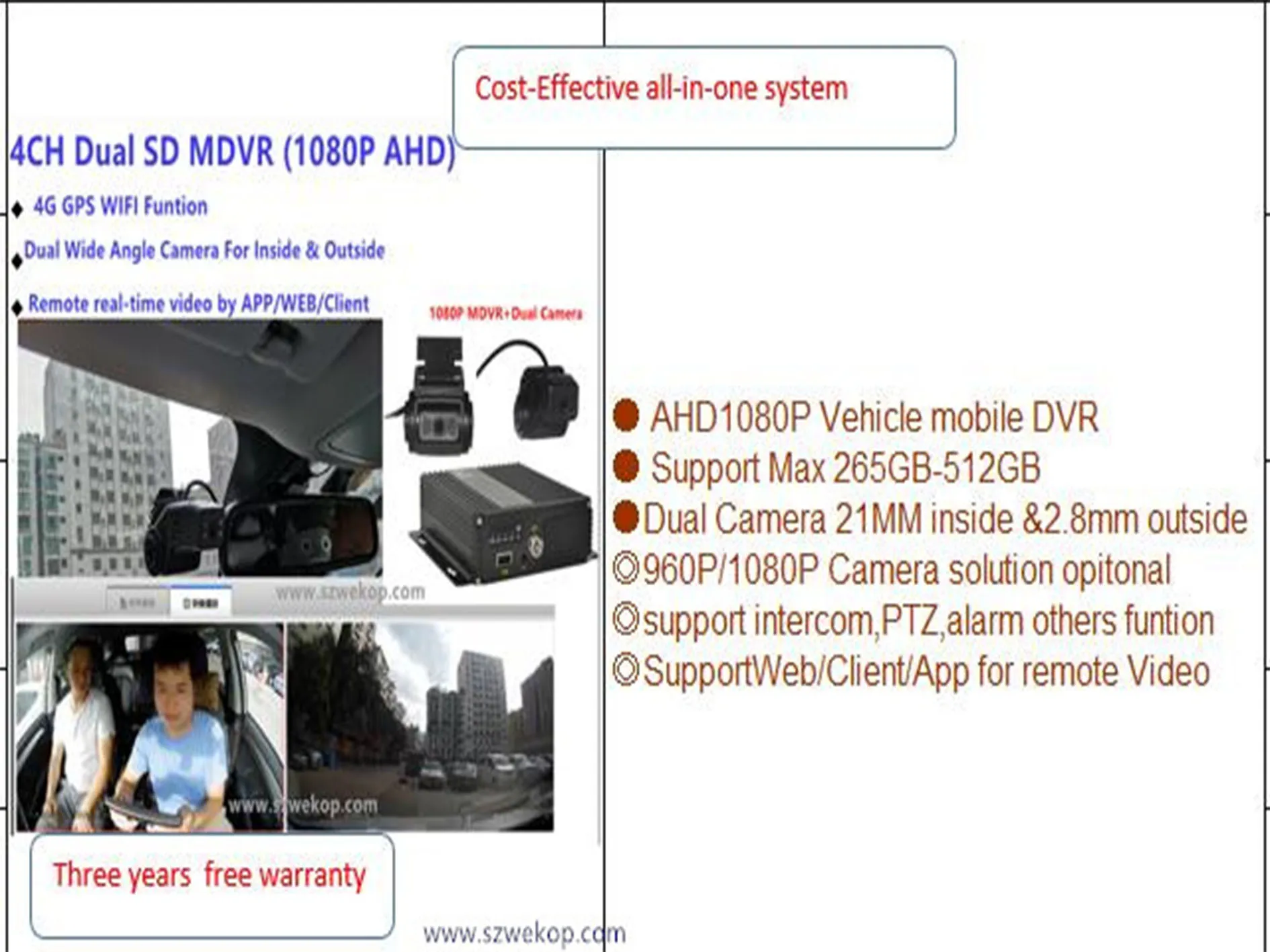 4g gps wifi dual Cam system Mobile Dvr Recorder Kits For Vehicle Bus Taxi online remote Video Playback-cost effective
4g gps wifi dual Cam system Mobile Dvr Recorder Kits For Vehicle Bus Taxi online remote Video Playback-cost effective