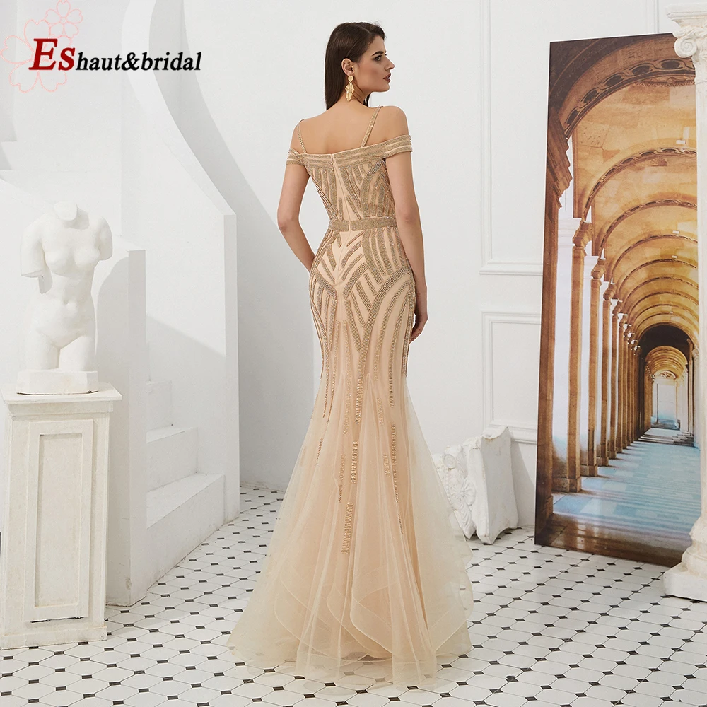 2020 Off the Shoulder Mermaid Glitter Party Dress Gold Party Occasion Formal Long Evening Dress
2020 Off the Shoulder Mermaid Glitter Party Dress Gold Party Occasion Formal Long Evening Dress