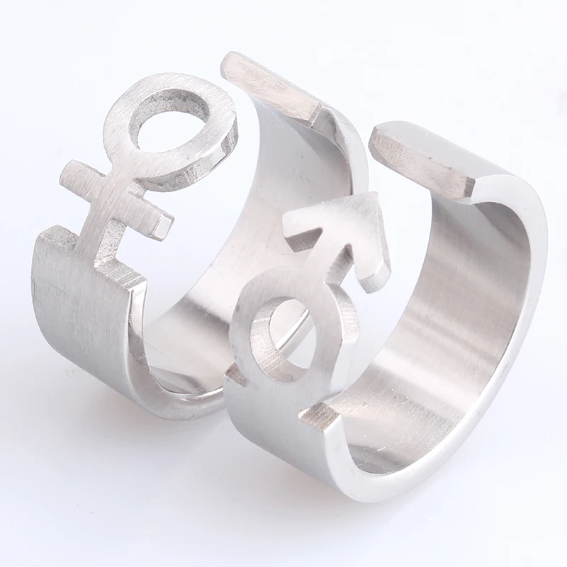 8mm silver color Male and female symbols 316L Stainless Steel wedding rings for men women wholesale
8mm silver color Male and female symbols 316L Stainless Steel wedding rings for men women wholesale