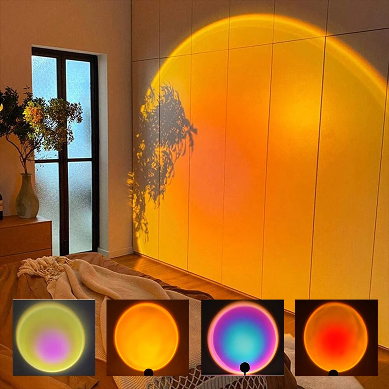 Sunset Lamp Projection Rainbow Red Light Projector USB LED Night Lights INS Photography Bedroom Bar Coffee Shops Walls Lighting
Sunset Lamp Projection Rainbow Red Light Projector USB LED Night Lights INS Photography Bedroom Bar Coffee Shops Walls Lighting