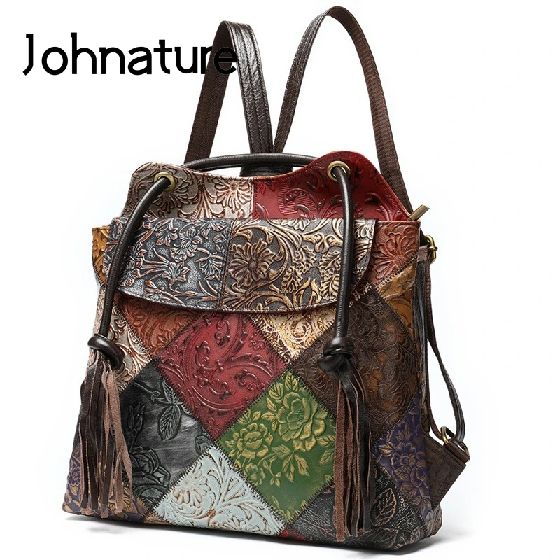 Johnature Vintage Tassel Small Backpack 2022 New Genuine Leather Embossing Cowhide Luxury Shoulder Bag Women Travel Backpack
Johnature Vintage Tassel Small Backpack 2022 New Genuine Leather Embossing Cowhide Luxury Shoulder Bag Women Travel Backpack