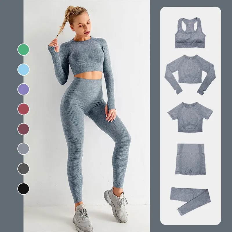 1/5 Women‘s Seamless Sportswear Yoga Set Workout Workout Workout Fitness Long Sleeve Nine Point Top High Waist Leggings Sports
1/5 Women‘s Seamless Sportswear Yoga Set Workout Workout Workout Fitness Long Sleeve Nine Point Top High Waist Leggings Sports