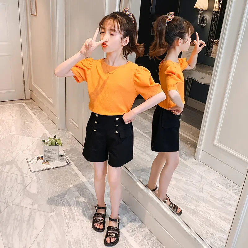 Teenager Girls Clothes Sets Short Sleeve Back Cross Tops+High Waist Shorts Summer Kids Clothing Children Outfits 8 10 12 14Years
Teenager Girls Clothes Sets Short Sleeve Back Cross Tops+High Waist Shorts Summer Kids Clothing Children Outfits 8 10 12 14Years