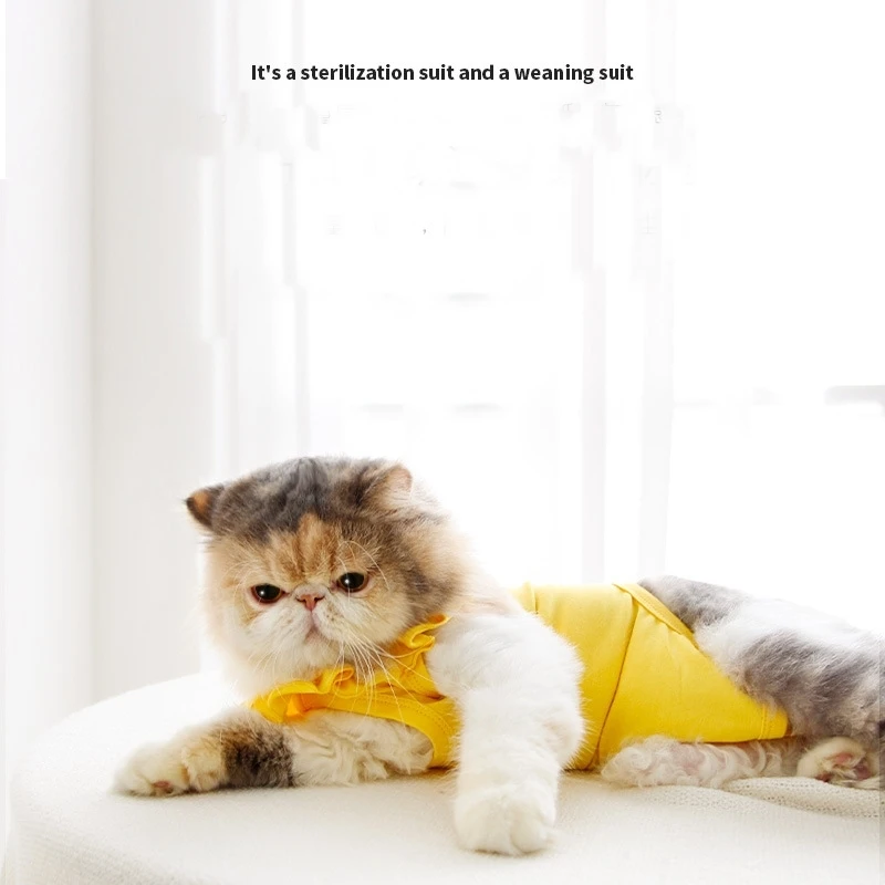 

Cat Recovery Suit Sleeveless Belly Sterilization Care Suit Pet Kitten Cat Anti Bite Prevent Lick After Surgery Wear Summer Vest