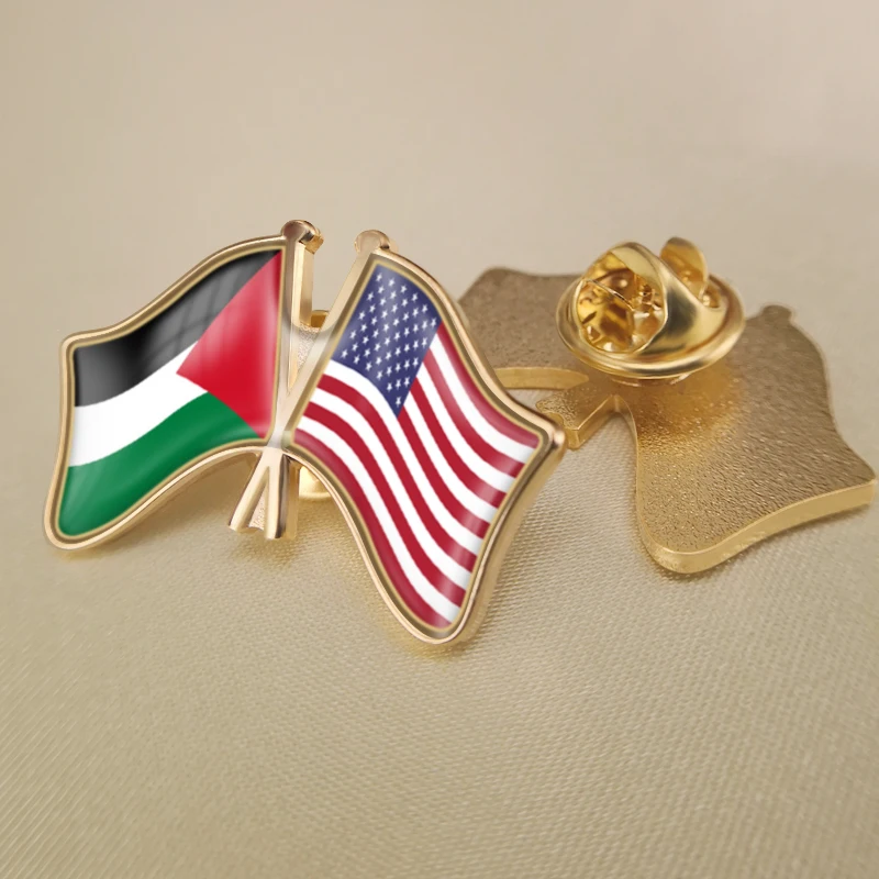 Palestine and United States Crossed Double Friendship Flags Lapel Pins Brooch Badges
Palestine and United States Crossed Double Friendship Flags Lapel Pins Brooch Badges