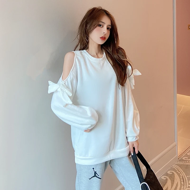 Young girl Vintage Solid Color Long Sleeve Oversized Sweatshirt Casual 2021 Spring New Plus Size strap Bow Strapless Tops 217E
Young girl Vintage Solid Color Long Sleeve Oversized Sweatshirt Casual 2021 Spring New Plus Size strap Bow Strapless Tops 217E