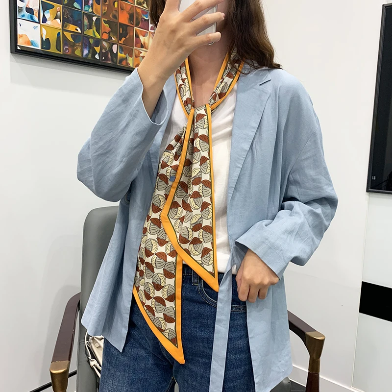 Spring New Women's Silk Scarf Thin Chiffon Scarf Printed Scarf Hair Band Small Scarf Thin Narrow Korean Style Versatile
Spring New Women's Silk Scarf Thin Chiffon Scarf Printed Scarf Hair Band Small Scarf Thin Narrow Korean Style Versatile