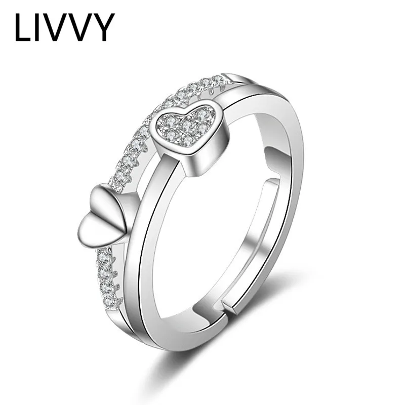 LIVVY Silver Color Sweet AAAAA Zircon Butterfly Heart-Shaped Rings For Women 17mm Adjustable Ring Jewelry Gift
LIVVY Silver Color Sweet AAAAA Zircon Butterfly Heart-Shaped Rings For Women 17mm Adjustable Ring Jewelry Gift