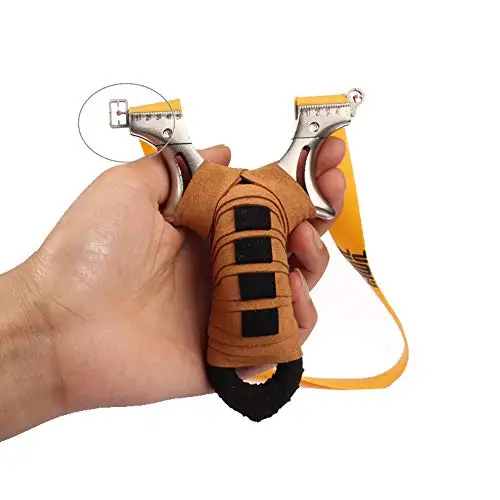 Flat Rubber Band Slingshot Catapult Stainless Steel Accurate Fishing Hunting Target Outdoor Games with 6 Pcs Rubber Bands
Flat Rubber Band Slingshot Catapult Stainless Steel Accurate Fishing Hunting Target Outdoor Games with 6 Pcs Rubber Bands