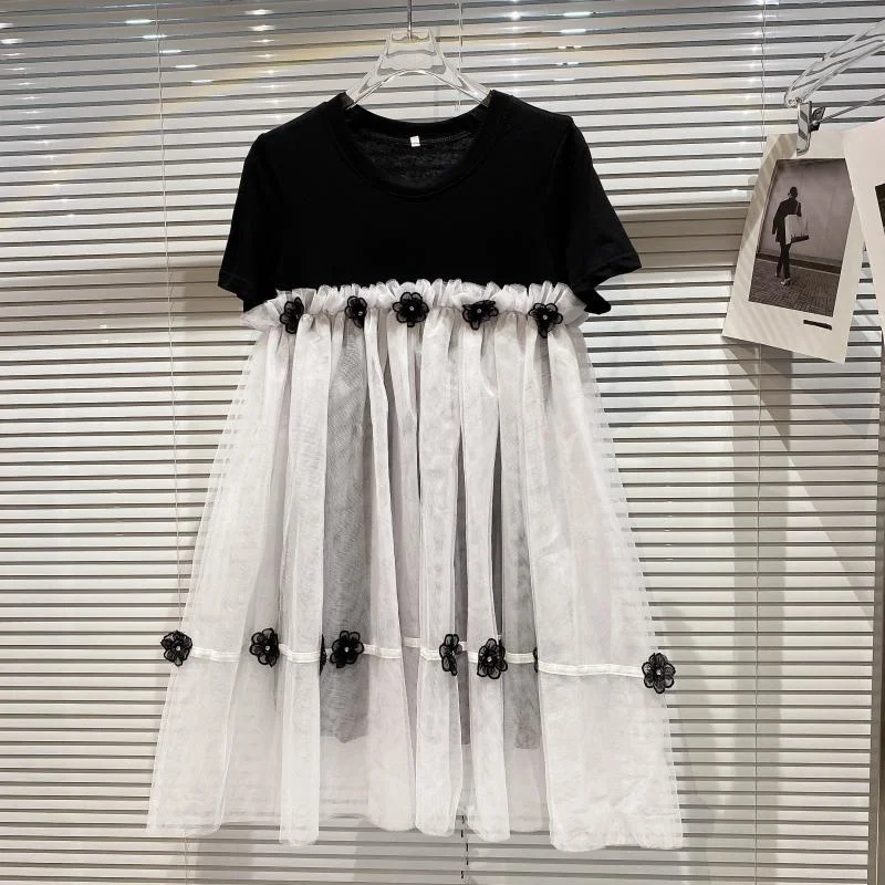 Three Dimensional Flower Mesh Splicing Dress Women 2021 Summer New Small Fragrance Short Sleeve Color Contrast One-piece Dress
Three Dimensional Flower Mesh Splicing Dress Women 2021 Summer New Small Fragrance Short Sleeve Color Contrast One-piece Dress
