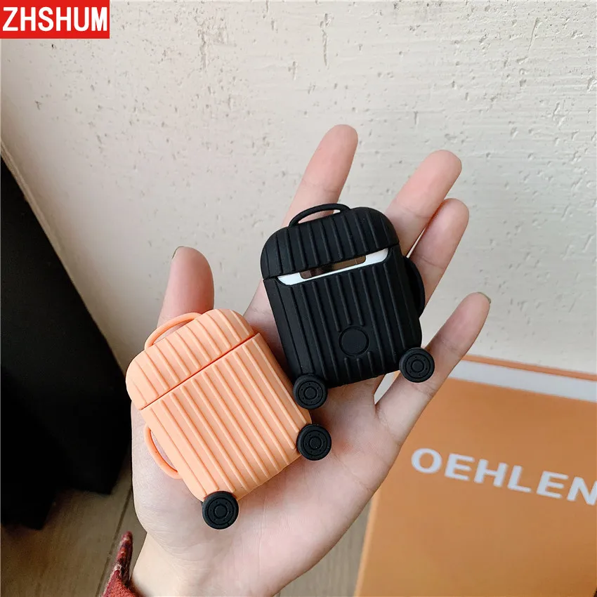 Мягкая силиконовая походная Коробка Чехол для AirPods кожаный наушник 360 Полное