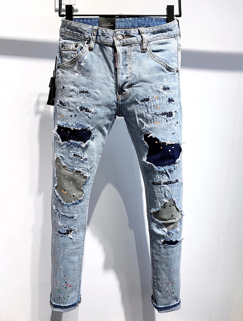 Destroy Patch Brand Label Men Italy Jeans Pants Blue D2 Coolguy Jeans Men Slim Jeans Denim Trousers Blue Hole Pants Jeans Men
Destroy Patch Brand Label Men Italy Jeans Pants Blue D2 Coolguy Jeans Men Slim Jeans Denim Trousers Blue Hole Pants Jeans Men