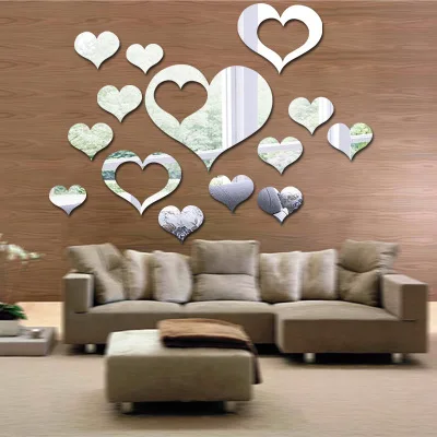 JM088 14PCS a set Heart Shaped Acrylic Mirror Wall Stickers Bedroom Living Room Background Wall Decoration Mirror Stickers
JM088 14PCS a set Heart Shaped Acrylic Mirror Wall Stickers Bedroom Living Room Background Wall Decoration Mirror Stickers