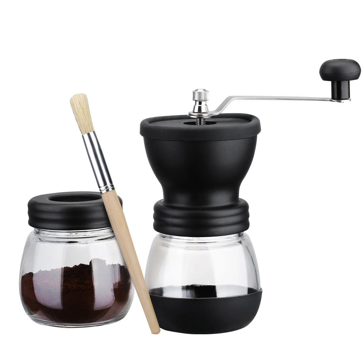 High Quality GLASS Manual Coffee Grinder with Storage Jar Soft brush Conical Ceramic Burr Quiet and Portable
High Quality GLASS Manual Coffee Grinder with Storage Jar Soft brush Conical Ceramic Burr Quiet and Portable