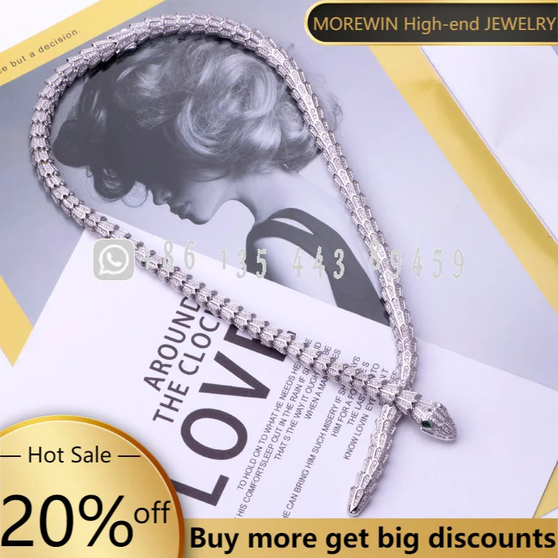 High Quality 925 Sterling Silver Big Snake Necklace Trendy Temperament Women Snake Animal Collar Romantic Dinner Luxury Jewelry
High Quality 925 Sterling Silver Big Snake Necklace Trendy Temperament Women Snake Animal Collar Romantic Dinner Luxury Jewelry