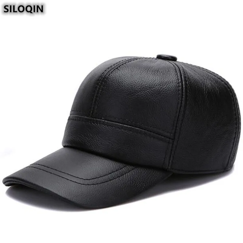 SILOQIN Quality Genuine Leather Hat For Men Winter Fashion Cowhide Baseball Cap Adjustable Size Thermal Ear Protection Dad Hats
SILOQIN Quality Genuine Leather Hat For Men Winter Fashion Cowhide Baseball Cap Adjustable Size Thermal Ear Protection Dad Hats