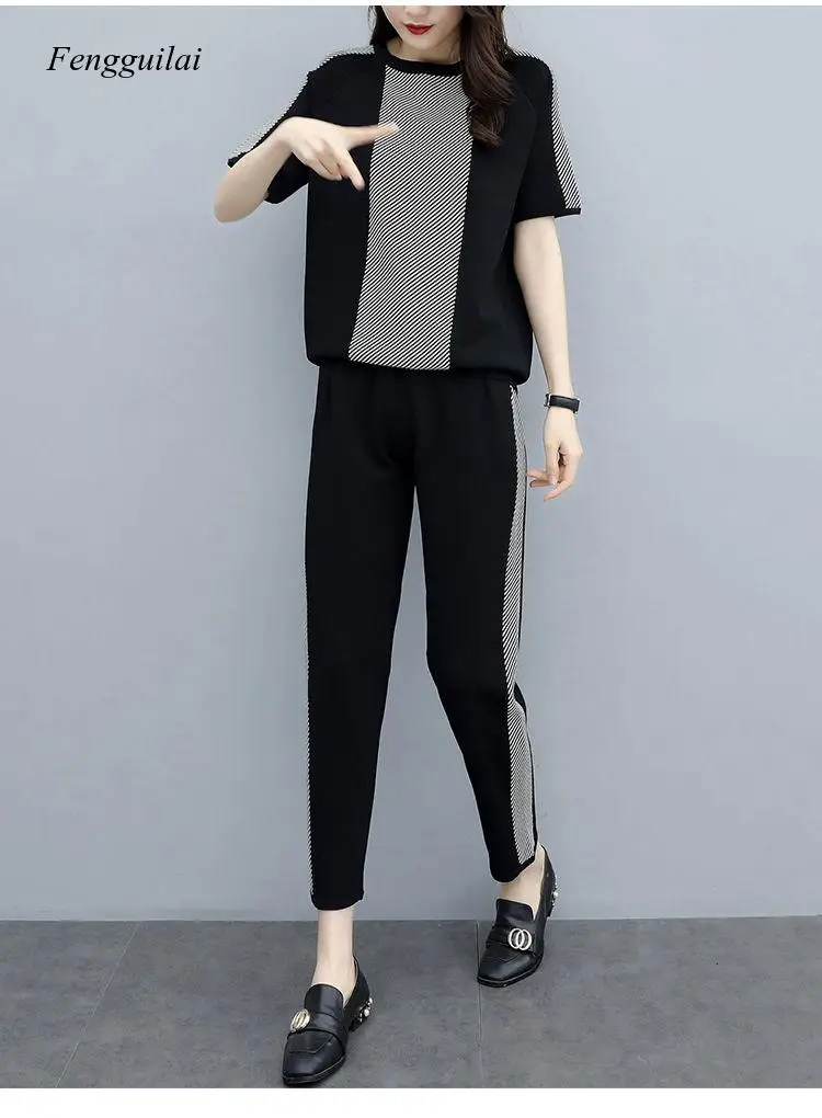 2 Piece Set Women Tracksuits Sweatsuit O-Neck Short Sleeve Sweatshirt+Pants Sporting Suit Female Sportswear Outfit
2 Piece Set Women Tracksuits Sweatsuit O-Neck Short Sleeve Sweatshirt+Pants Sporting Suit Female Sportswear Outfit