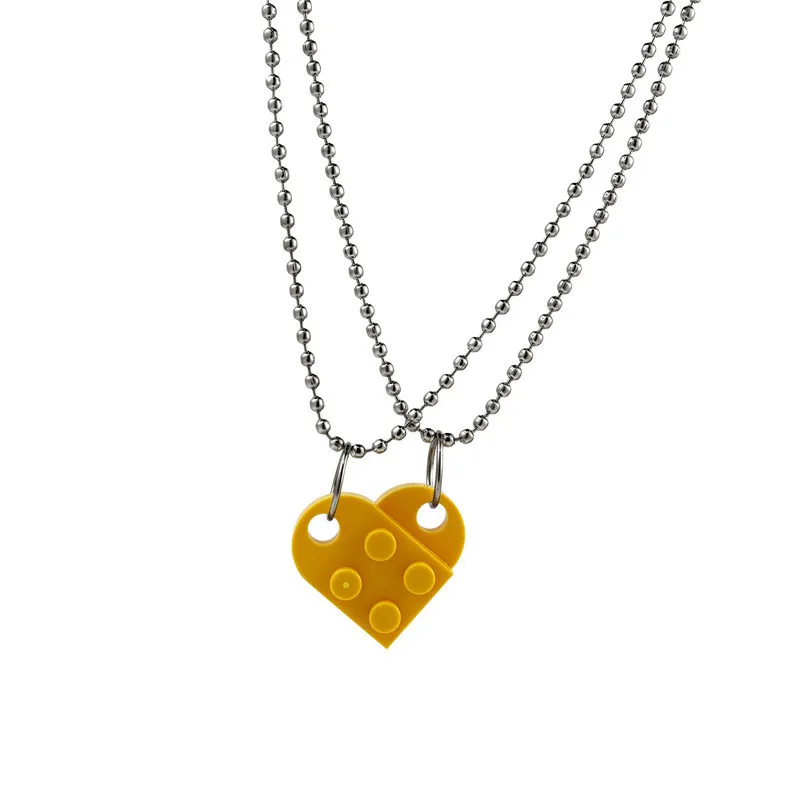 Ожерелье из двух частей с кулоном в виде милого кирпичного сердца новый дизайн