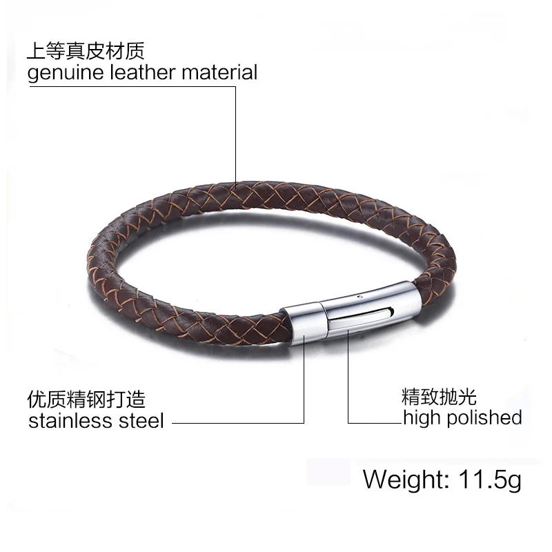 MingAo Punk Single Layer Man Stainless Steel Clasp Titanium Steel Leather Brown Bracelet Simple Business Women Friend gift
MingAo Punk Single Layer Man Stainless Steel Clasp Titanium Steel Leather Brown Bracelet Simple Business Women Friend gift