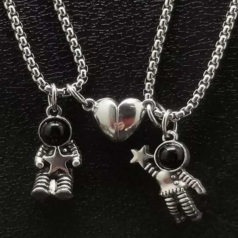 Astronaut Pendant Magnetic Heart Attracted Couple Necklaces Women Men Lover Spaceman Jewelry Gift Necklace Stainless Steel Chain
Astronaut Pendant Magnetic Heart Attracted Couple Necklaces Women Men Lover Spaceman Jewelry Gift Necklace Stainless Steel Chain