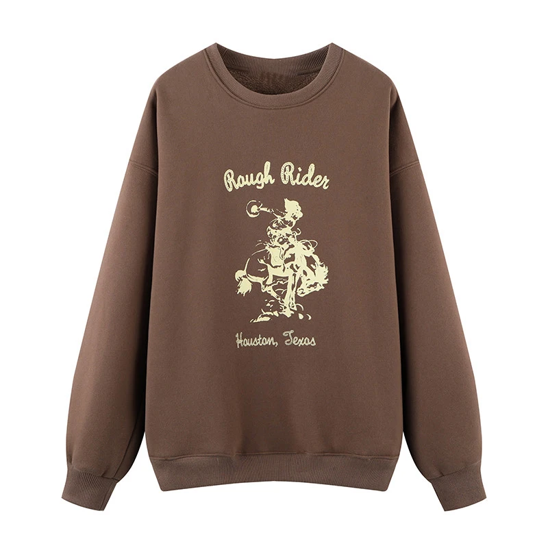 Vintage Woman Brown Oversized Appliques Cotton Hoodies Autumn and Winter Knight Print Sweater Long-sleeved Loose Pullover Coat
Vintage Woman Brown Oversized Appliques Cotton Hoodies Autumn and Winter Knight Print Sweater Long-sleeved Loose Pullover Coat