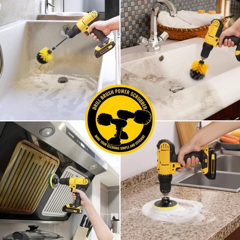 2/3.5/4 Inch Electric Drill Brush Powerful Cleaner Kit Yellow Bristle Scrubber for Car Tires Bathroom Floor Without Scratches
2/3.5/4 Inch Electric Drill Brush Powerful Cleaner Kit Yellow Bristle Scrubber for Car Tires Bathroom Floor Without Scratches