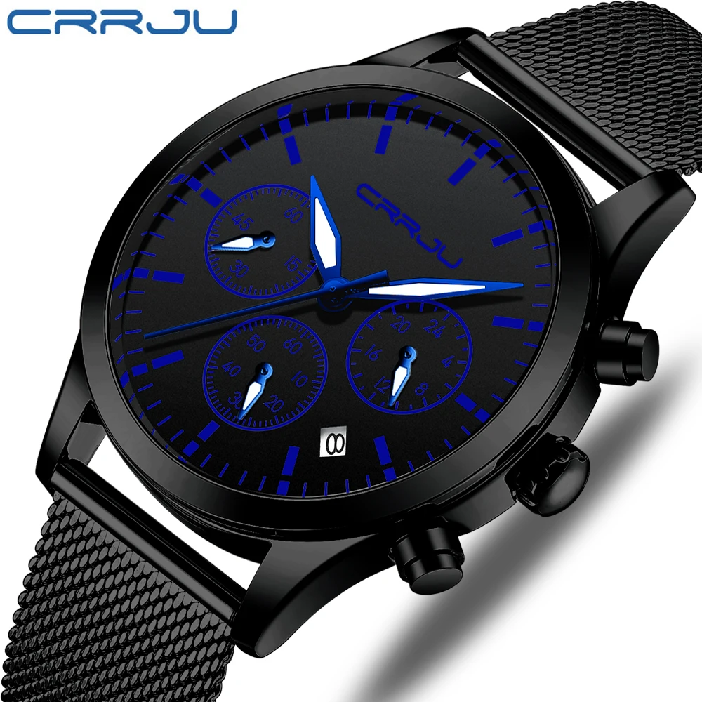 CRRJU 2021 New Fashion Mens Watches With Stainless Steel Top Brand Luxury Sports Chronograph Quartz Watch Men Relogio Masculino
CRRJU 2021 New Fashion Mens Watches With Stainless Steel Top Brand Luxury Sports Chronograph Quartz Watch Men Relogio Masculino