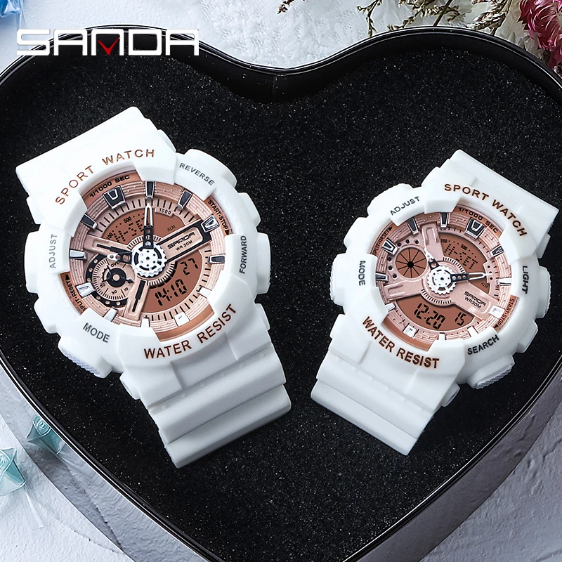 SANDA Men's and Women's Watch Top Brand Couple LED Waterproof Sports Watch Men's G Style Quartz Watch Clock Relogio Masculino
SANDA Men's and Women's Watch Top Brand Couple LED Waterproof Sports Watch Men's G Style Quartz Watch Clock Relogio Masculino