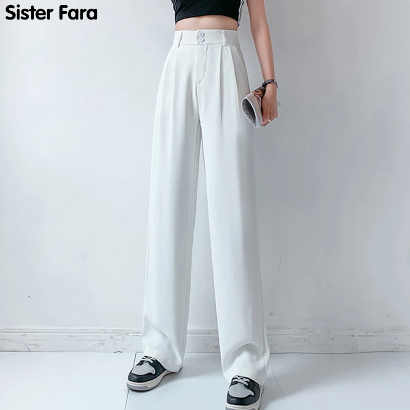 Sister Fara Spring Autumn High Waist Loose Wide Leg Trousers Women Double Button Pockets Female Solid Long Pants Casual Ladies
Sister Fara Spring Autumn High Waist Loose Wide Leg Trousers Women Double Button Pockets Female Solid Long Pants Casual Ladies