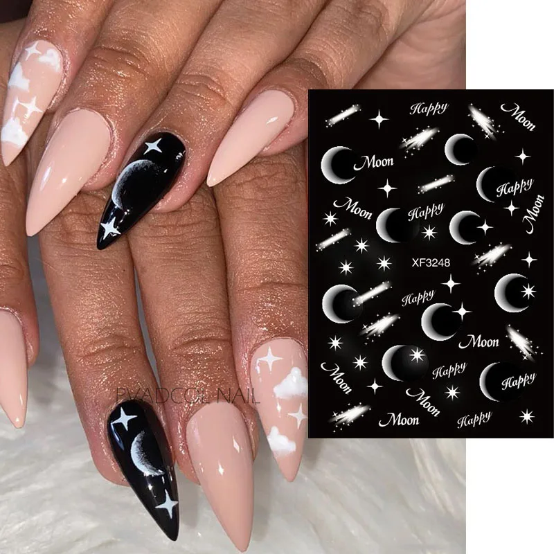 Moon Star Nail Stickers Decals Nails 3D Back Glue Decal Moons Stars Shadow Salon Tips Manicure Design Self-adhesive Decoration
Moon Star Nail Stickers Decals Nails 3D Back Glue Decal Moons Stars Shadow Salon Tips Manicure Design Self-adhesive Decoration
