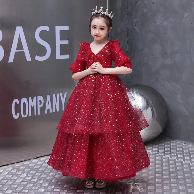 Autumn Winter Elegant New Children Girls V-Collar Christmas Festivals Holiday Party Dress Kids Toddler Luxury Birthday Dress
Autumn Winter Elegant New Children Girls V-Collar Christmas Festivals Holiday Party Dress Kids Toddler Luxury Birthday Dress
