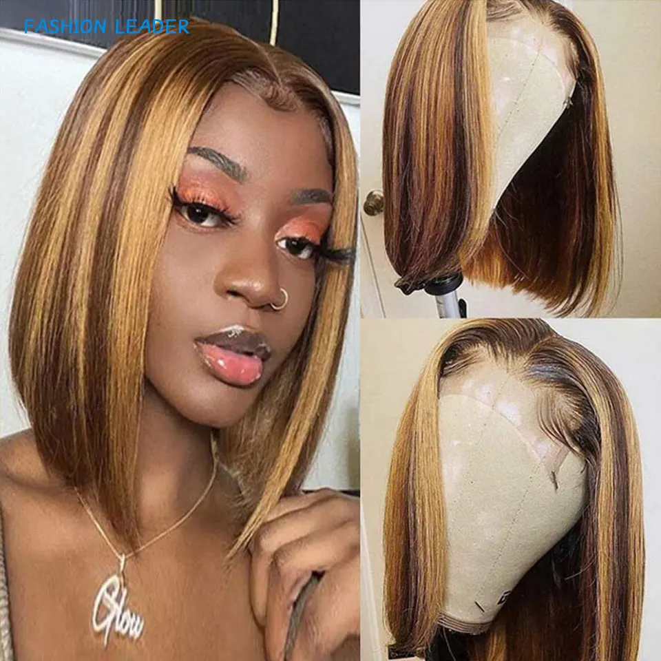 Highlight Short Straight Bob Wig Ombre P4/27 Brazilian T Part Lace Front Human Hair Wig 250% Density Pre Plucked Women Lace Wig
Highlight Short Straight Bob Wig Ombre P4/27 Brazilian T Part Lace Front Human Hair Wig 250% Density Pre Plucked Women Lace Wig
