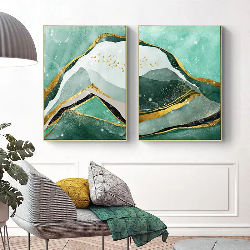 Nordic Green Gold Abstract Mountains Canvas Painting Living Room Porch Landscape Poster and Print Wall Pictures Room Decoration
Nordic Green Gold Abstract Mountains Canvas Painting Living Room Porch Landscape Poster and Print Wall Pictures Room Decoration