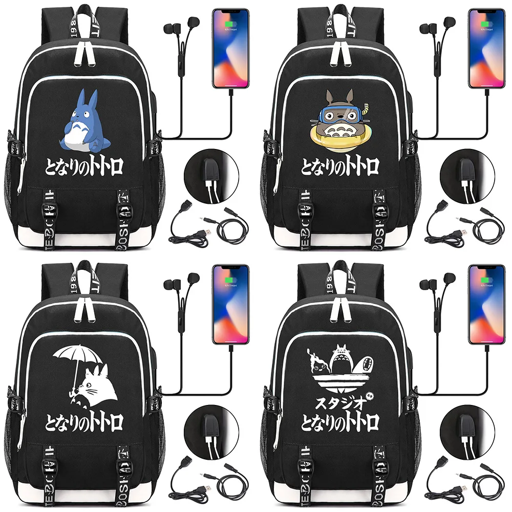 New Cartoon Cute Totoro Printed USB Headphone Jack Boy Girl Kids School bag Women Bagpack Canvas Men Backpack Packsack Bookbag
New Cartoon Cute Totoro Printed USB Headphone Jack Boy Girl Kids School bag Women Bagpack Canvas Men Backpack Packsack Bookbag