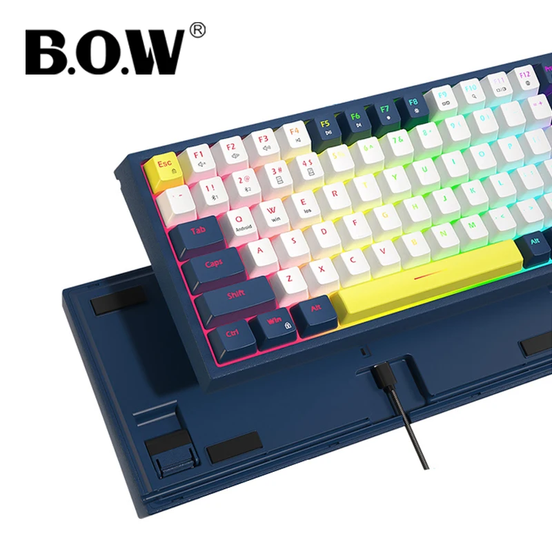 B.O.W Compact Wireless Gaming Keyboard, Wireless Bluetooth/USB Wired Mechanical Keyboard, Small 84 Keys RGB Keyboard Backlit
B.O.W Compact Wireless Gaming Keyboard, Wireless Bluetooth/USB Wired Mechanical Keyboard, Small 84 Keys RGB Keyboard Backlit