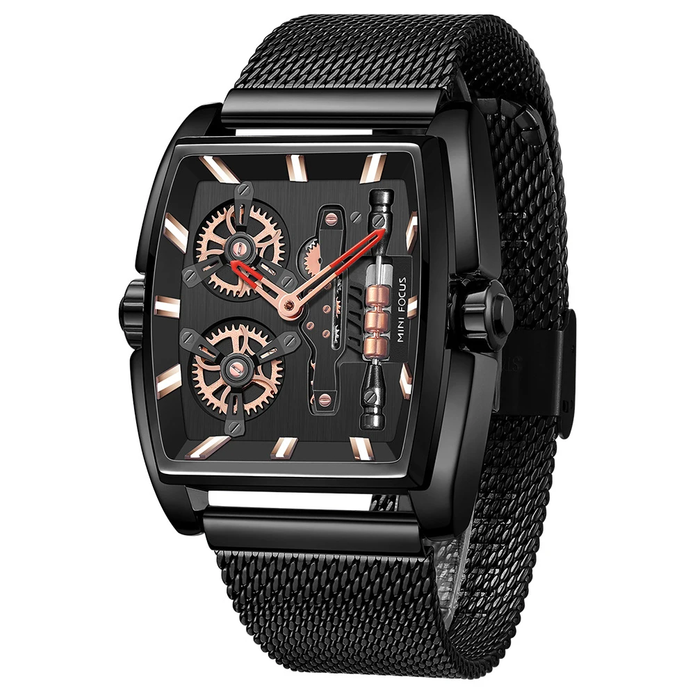Trendy Fashion Men's Watch Mechanical Style Personality Quartz Watch Sports Waterproof Stainless Steel Strap Watch
Trendy Fashion Men's Watch Mechanical Style Personality Quartz Watch Sports Waterproof Stainless Steel Strap Watch