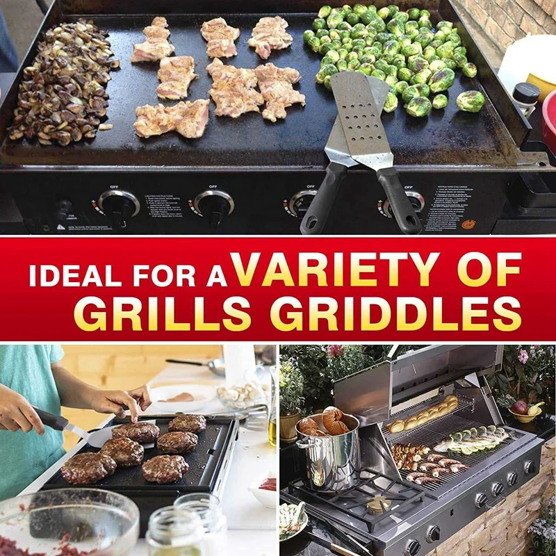Grill Pan Accessory Set, Flat-Top Grill Spatula Set, with Carrying Bag Heat-Resistant Grill Spatula
Grill Pan Accessory Set, Flat-Top Grill Spatula Set, with Carrying Bag Heat-Resistant Grill Spatula