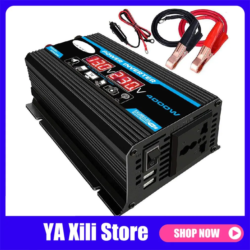 4000W 12V to 220V/110V LED Car Power Inverter Converter Charger Adapter Dual USB Voltage Transformer Modified Sine Wave
4000W 12V to 220V/110V LED Car Power Inverter Converter Charger Adapter Dual USB Voltage Transformer Modified Sine Wave