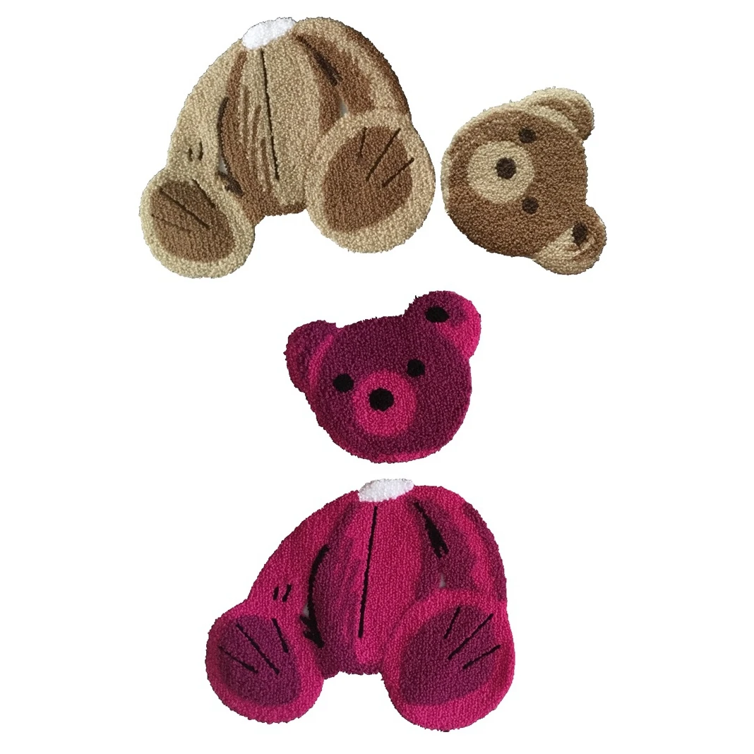 

2021 New Chenille Broken Headed Teddy Bear Embroideried Sew On Patches For Clothing Towel Bear Embroidery Applique Sewing DIY