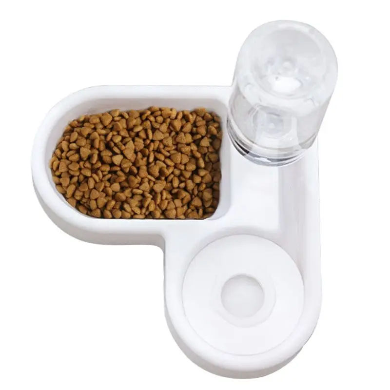 Dog Automatic Water Food Bowl Set Pet No-Spill Water Dispenser Feeding Bowl