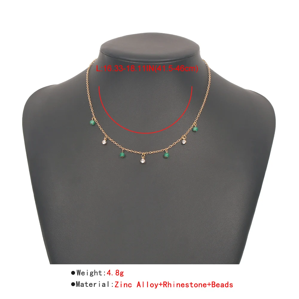 Lalynnly Sweet Rhinestone Small Green Beads Choker Chain Necklace For Women Girls Boho Fashion Party Jewelry Accessories N8819
Lalynnly Sweet Rhinestone Small Green Beads Choker Chain Necklace For Women Girls Boho Fashion Party Jewelry Accessories N8819