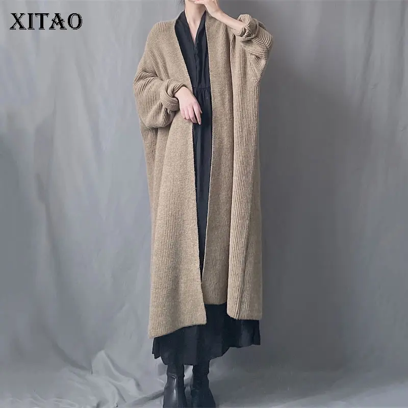 XITAO/длинное вязаное пальто-кардиган; Однотонное комбинированное модное Свободное пальто без застежки с рукавами «летучая мышь»; Новинка 2021 ... 
XITAO/длинное вязаное пальто-кардиган; Однотонное комбинированное модное Свободное пальто без застежки с рукавами «летучая мышь»; Новинка 2021 ...