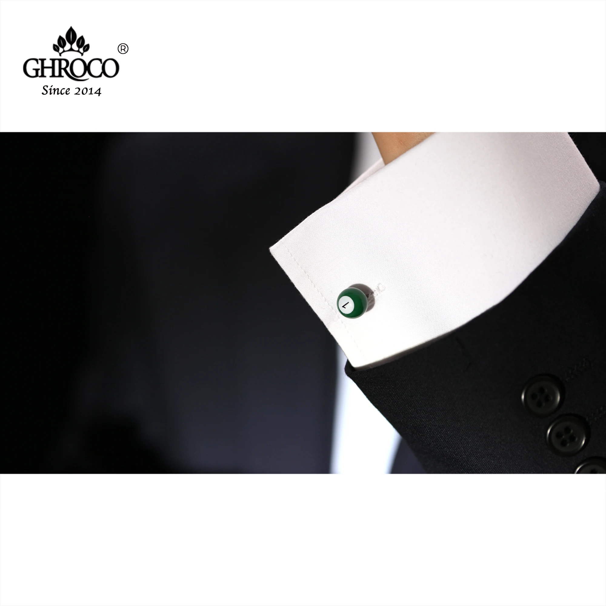 Высококачественные изысканные зеленые запонки GHROCO в форме бильярда модный