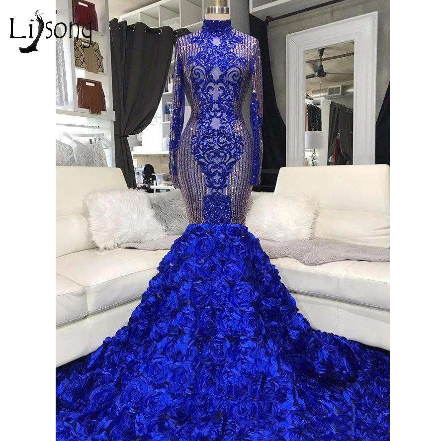 Royal Blue Rose Flower Mermaid Evening Dresses 2020 Full Sleeves Lace Sequin Beaded Long Prom Gowns Vestidos De Fiesta
Royal Blue Rose Flower Mermaid Evening Dresses 2020 Full Sleeves Lace Sequin Beaded Long Prom Gowns Vestidos De Fiesta