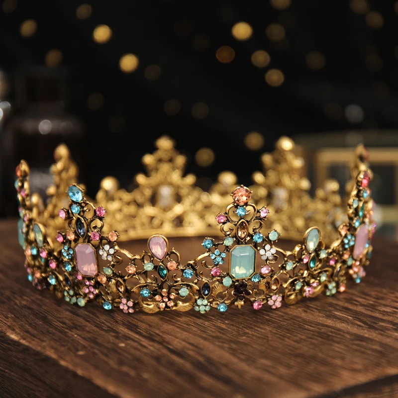 Vintage Baroque Gold Queen Diadems Tiaras And Crowns Bridal Hair Jewelry Round Princess Crown Women Wedding Hair Accessories
Vintage Baroque Gold Queen Diadems Tiaras And Crowns Bridal Hair Jewelry Round Princess Crown Women Wedding Hair Accessories
