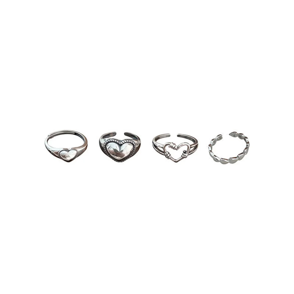 Vintage Punk Silver Color LOVE Heart Rings Fine Jewelry for Women Couples Trendy Elegant Party Accessories Gifts
Vintage Punk Silver Color LOVE Heart Rings Fine Jewelry for Women Couples Trendy Elegant Party Accessories Gifts
