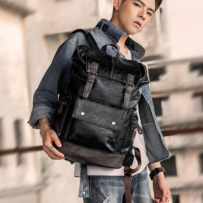 Large Capacity Leather PU Travel Backpack for Men Business Laptop Bags Fashion Casual Bagpack Male School Shoulder Bag Mochila 
Large Capacity Leather PU Travel Backpack for Men Business Laptop Bags Fashion Casual Bagpack Male School Shoulder Bag Mochila