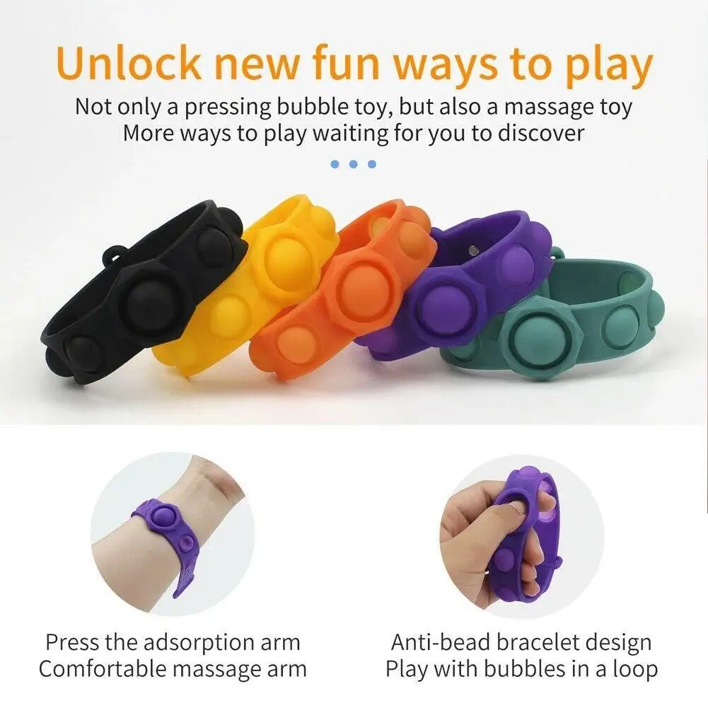 New Fidget Reliver Stress Toys Wristband Hand Push It Bubble Antistress Adult Children Sensory Gift Toy To Relieve Autism
New Fidget Reliver Stress Toys Wristband Hand Push It Bubble Antistress Adult Children Sensory Gift Toy To Relieve Autism