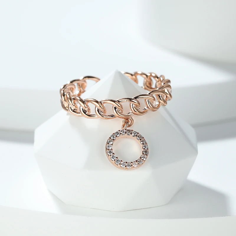 Hollow Circle Pendant Ring for Women Adjustable Rose Gold Link Chains Ring Female Cute Anniversary Party Finger Jewelry Gift
Hollow Circle Pendant Ring for Women Adjustable Rose Gold Link Chains Ring Female Cute Anniversary Party Finger Jewelry Gift