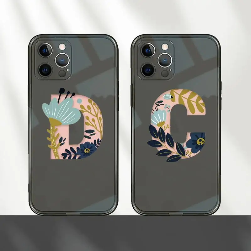Custom 26 letter flower Phone Case For iPhone 12 11 8 7 mini pro X XS XR MAX Plus Black Transparent Cover
Custom 26 letter flower Phone Case For iPhone 12 11 8 7 mini pro X XS XR MAX Plus Black Transparent Cover